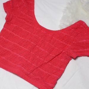 Bright Red Cap Sleeve Crop Top